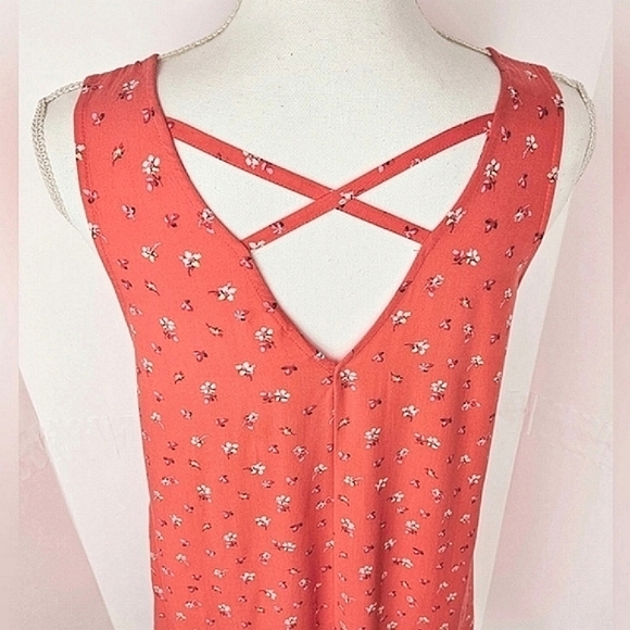 Gap Vermillion Womens Floral Sleeveless Midi Tank Dress in Rayon SzXS NWT - Picture 10 of 13